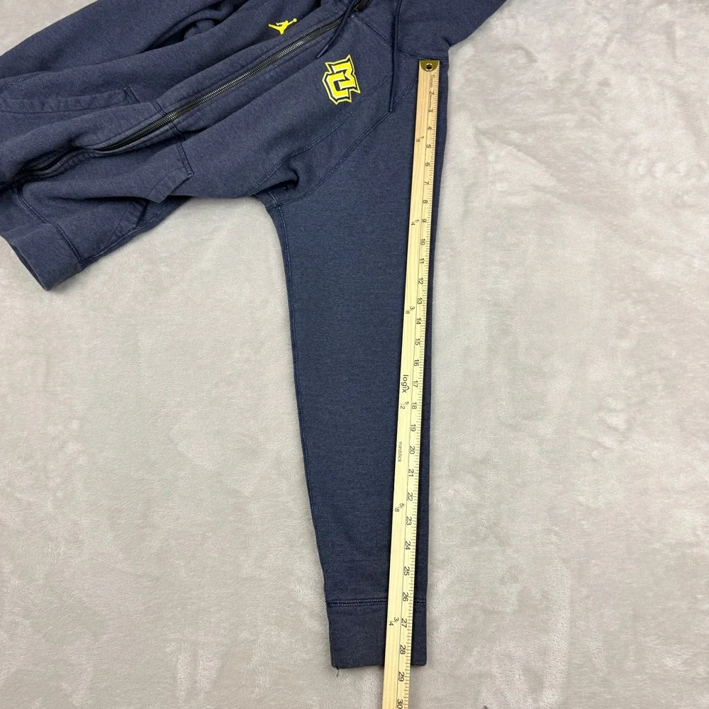 Jordan Marquette Golden Eagles Hoodie Mens L Navy Blue Full Zip Jumpman NCAA Y2K